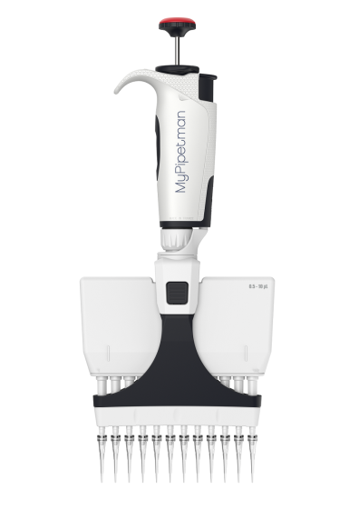 MyPipetman Select P12x10 multichannel. Fully-autoclavable, air-displacement pipette