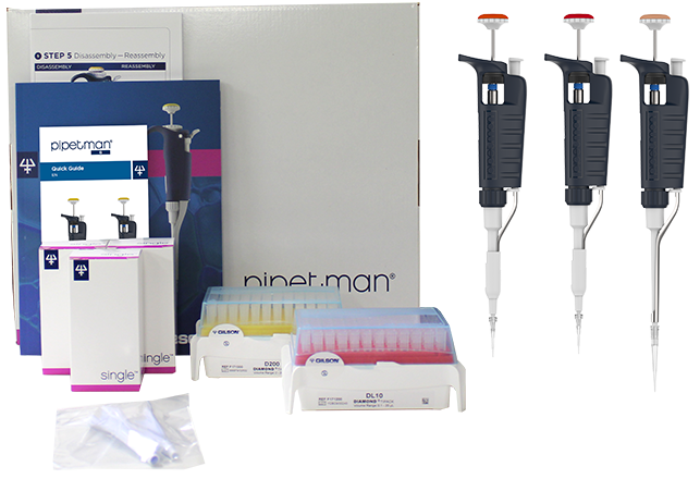 Gilson Pipetman Micro Starter Kit: P2, P10, P100