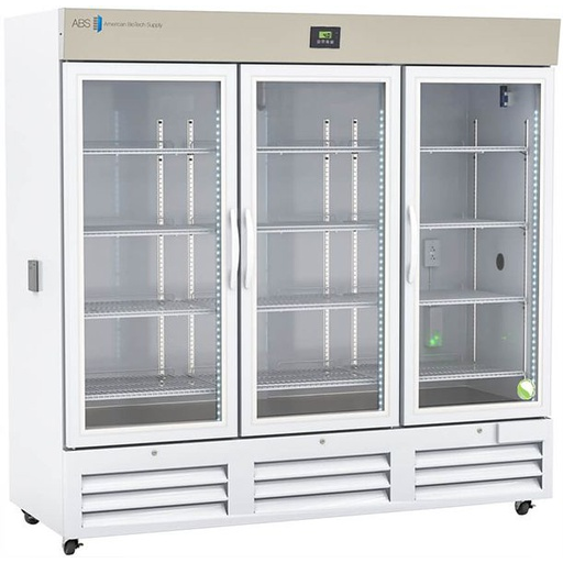 Premier Chromatography Refrigerator 72 Cu. Ft. Triple Swing Glass Door with microprocessor temperature controller, Temp display & Alarm module with battery back-up, audible and visual high/low temp alarms, °C/°F convertible temperature display, remote ala
